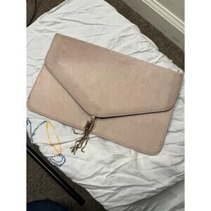 Asos Design women dusty rose tassel clutch bag